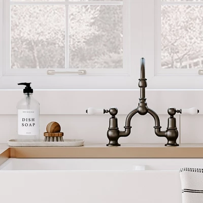 Sweet Water Decor Clear Glass White Text Label Dish Soap Dispenser - 16oz 5 Sweet Water Decor Clear Glass White Text Label Dish Soap Dispenser - 16oz - Image 3