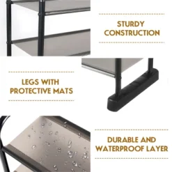 Costway 10-Tier Shoe Rack Space-saving Shoe Organizer W/Metal Frame Shoe Tower -Baxton Studio Store GUEST f2b5e85d 0275 4b67 a909 6e67d5d381e7