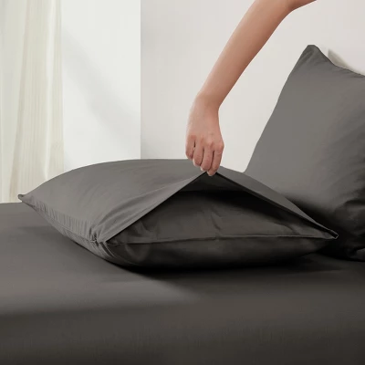 100% Organic Cotton Pillowcase Set - 300 Thread Count Percale, GOTS Certified - California Design Den 4 100% Organic Cotton Pillowcase Set - 300 Thread Count Percale, GOTS Certified - California Design Den - Image 2