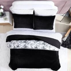Solid Faux Fur 100% Polyester Duvet Set Black - Betseyville -Baxton Studio Store GUEST f3cc7fc3 56f0 4b54 9b33 71f1799a181f