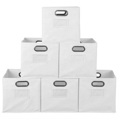 Niche Cubo 6pk Foldable Fabric Storage Bin With Label Holder White 4 Niche Cubo 6pk Foldable Fabric Storage Bin With Label Holder White - Image 2
