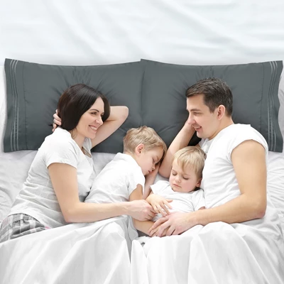 PiccoCasa Soft Breathable With Embroidery Brushed Microfiber Bed Pillowcases With Envelop Closure Set Of 2 4 PiccoCasa Soft Breathable With Embroidery Brushed Microfiber Bed Pillowcases With Envelop Closure Set Of 2 - Image 2