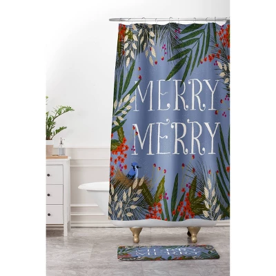 24"x36" Christmas Merry Wreath Bath Mat Purple - Deny Designs 4 24"x36" Christmas Merry Wreath Bath Mat Purple - Deny Designs - Image 2