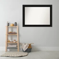 44" X 33" Non-Beveled Parlor Bathroom Wall Mirror Black - Amanti Art -Baxton Studio Store GUEST f6cabae9 ad83 4630 984f a62408f6a8b3