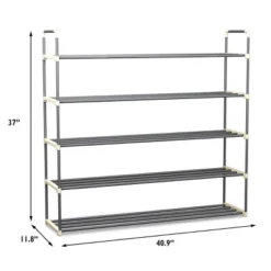 Hastings Home Five-Tier 30-Pair Shoe Storage Rack -Baxton Studio Store GUEST f71ae67b 2701 42b6 bb6d 54b7bd5cea05