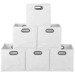Niche Cubo 6pk Foldable Fabric Storage Bin With Label Holder White 12 Niche Cubo 6pk Foldable Fabric Storage Bin With Label Holder White -Baxton Studio Store GUEST f7511530 4d38 4eee 8926 2c968a922db5