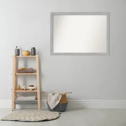 41" X 30" Non-Beveled Vista Brushed Nickel Narrow Bathroom Wall Mirror - Amanti Art -Baxton Studio Store GUEST f7cb3361 98f5 4f9a 934a e89c47373012