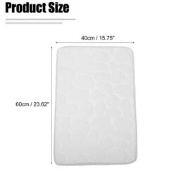 Unique Bargains Cobblestone Pattern Bathroom Rugs Polyester Bath Mat Machine Washable White 60x40cm -Baxton Studio Store GUEST f7de1e02 c00e 4e4f 84f5 6ddd3cbc794a