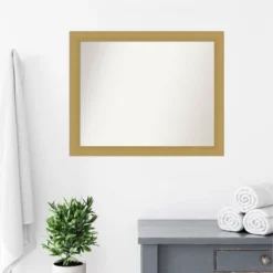 32" X 26" Non-Beveled Grace Brushed Bathroom Wall Mirror Gold - Amanti Art 17 32" X 26" Non-Beveled Grace Brushed Bathroom Wall Mirror Gold - Amanti Art -Baxton Studio Store GUEST f86c625a 8221 417a 93f5 cc09ed9c49fd