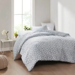 Soho Geo Reversible Duvet Cover Set Gray/White - N Natori -Baxton Studio Store GUEST f89649e2 6ead 4461 9370 00ae6aa6df60