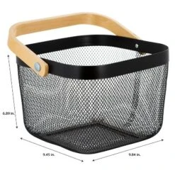 Simplify Mesh Tote With Bamboo Handle Black -Baxton Studio Store GUEST f8a54e7d 2ba7 4fea a1f7 c9bda5d525e3