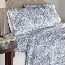 Pointehaven Boho Paisley Combed Cotton Percale Printed Sheet Set -Baxton Studio Store GUEST f991a46e 63c0 4eb3 b941 8e8b9dc8120f