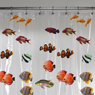Assorted Fish PEVA Shower Curtain - Zenna Home 4 Assorted Fish PEVA Shower Curtain - Zenna Home - Image 2