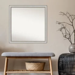 29" X 29" Non-Beveled Salon Silver Narrow Bathroom Wall Mirror - Amanti Art 15 29" X 29" Non-Beveled Salon Silver Narrow Bathroom Wall Mirror - Amanti Art -Baxton Studio Store GUEST f9d30a87 3c9d 4f46 9d32 fcd034c0e1dc