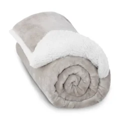 48" X 72" 15lbs Weighted Blanket With Reversible Sherpa Cover Taupe/Ivory - DreamLab -Baxton Studio Store GUEST fa214bfd f021 4363 a0df 391eda409c0c