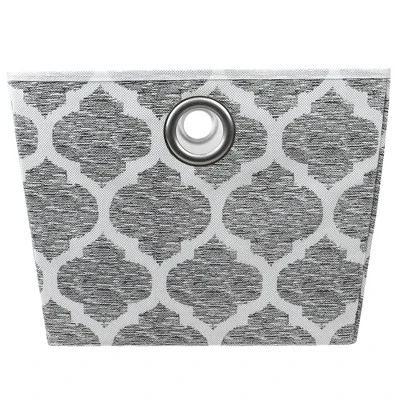 Home Basics Arabesque Large Non-Woven Open Storage Tote, Grey 5 Home Basics Arabesque Large Non-Woven Open Storage Tote, Grey - Image 3