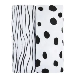 Ely’s & Co. Baby Fitted Sheet 100% Combed Jersey Cotton White Abstract Stripes And Dots Black 2 Pack 15 Ely’s & Co. Baby Fitted Sheet 100% Combed Jersey Cotton White Abstract Stripes And Dots Black 2 Pack -Baxton Studio Store GUEST faf798f6 862f 441e 837a ffa7cd76c331