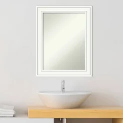 23" X 29" Non-Beveled Craftsman Wood Bathroom Wall Mirror White - Amanti Art 17 23" X 29" Non-Beveled Craftsman Wood Bathroom Wall Mirror White - Amanti Art -Baxton Studio Store GUEST fb1da405 7822 4b90 8422 30486054341e