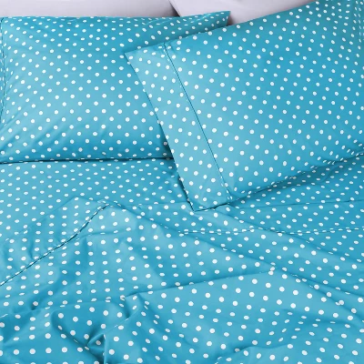 Polka Dot Cotton Blend Deep Pocket Bed Sheet Set By Blue Nile Mills 7 Polka Dot Cotton Blend Deep Pocket Bed Sheet Set By Blue Nile Mills - Image 5