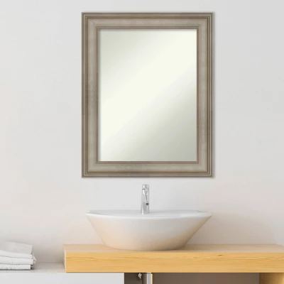 24" X 30" Non-Beveled Mezzanine Antique Narrow Wood Bathroom Wall Mirror Silver - Amanti Art 9 24" X 30" Non-Beveled Mezzanine Antique Narrow Wood Bathroom Wall Mirror Silver - Amanti Art - Image 7