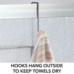 MDesign Metal Bathroom Over Door Hanging Shower Caddy, X-Wide -Baxton Studio Store GUEST fc75301f 98c7 4f2c b0a9 dc3f184ba026