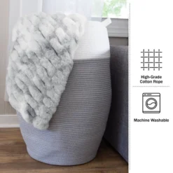 Home-Complete Cotton Rope Laundry Basket -Baxton Studio Store GUEST fccb2cdc c4b4 46b4 981d 39febb025ef5