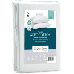 Right Choice Bedding 100% Cotton Breathable Pillow Protector With Zipper – (2 Pack) -Baxton Studio Store GUEST fd665222 874e 4e07 8e5c 613fec2a6e16
