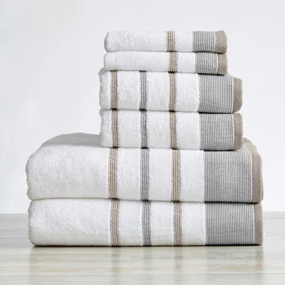 100% Cotton Quick-Dry Decorative Stripe Bath Towel Set 7 100% Cotton Quick-Dry Decorative Stripe Bath Towel Set - Image 5