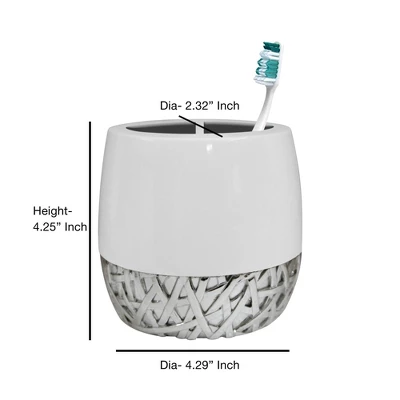 Bali Resin Toothbrush Holder - Nu Steel 3 Bali Resin Toothbrush Holder - Nu Steel