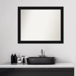Amanti Art Avon Black Non-Beveled Bathroom Wall Mirror 24 Amanti Art Avon Black Non-Beveled Bathroom Wall Mirror -Baxton Studio Store GUEST ff163ca8 8d0d 44b2 8729 a795f8b42f7b