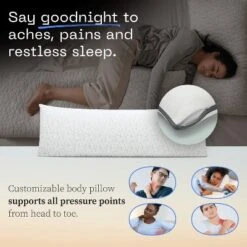 Coop Home Goods 20”x 54" Adjustable Memory Foam Body Pillow - GREENGUARD Gold Certified - Lulltra Washable Cover - White 16 Coop Home Goods 20”x 54" Adjustable Memory Foam Body Pillow - GREENGUARD Gold Certified - Lulltra Washable Cover - White -Baxton Studio Store GUEST ffc73a5d 0bad 4b2e 8089 69f38710c717